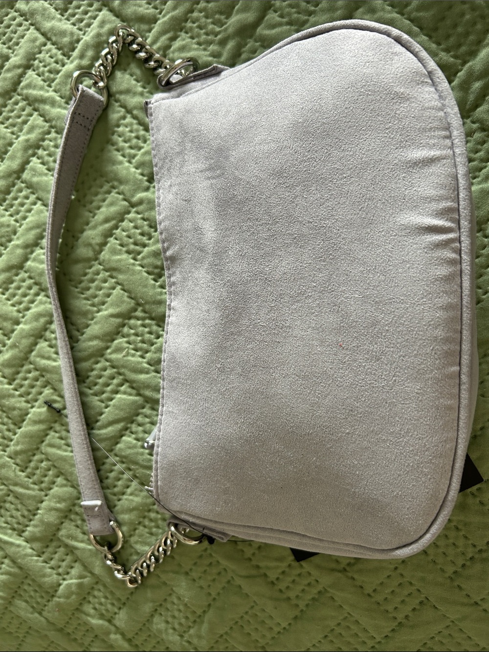 Neutral Suede Shoulder Bag - Lavender